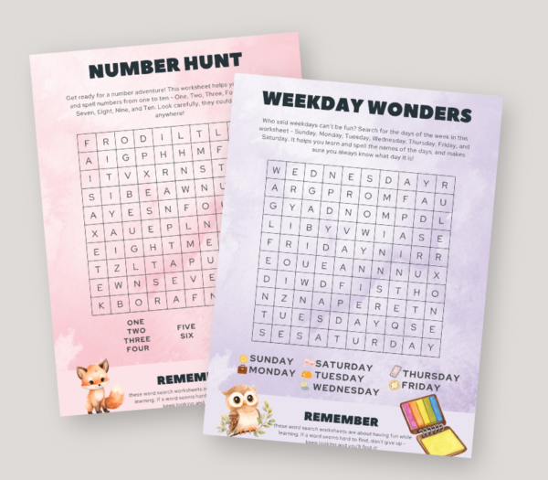 Simple Word Search for Kids