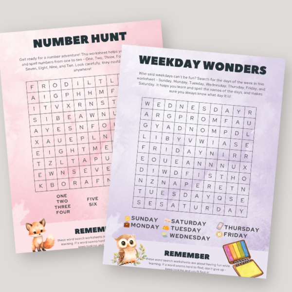Simple Word Search for Kids