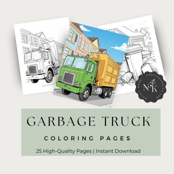 Garbage Truck Adventure Coloring Book for Boys Ages 8–12